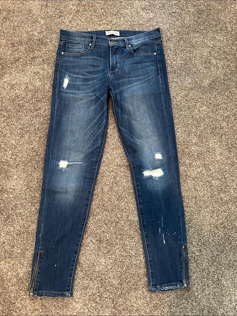 Banana Republic women’s Dark Blue Skinny Jeans with Distressed Detail
